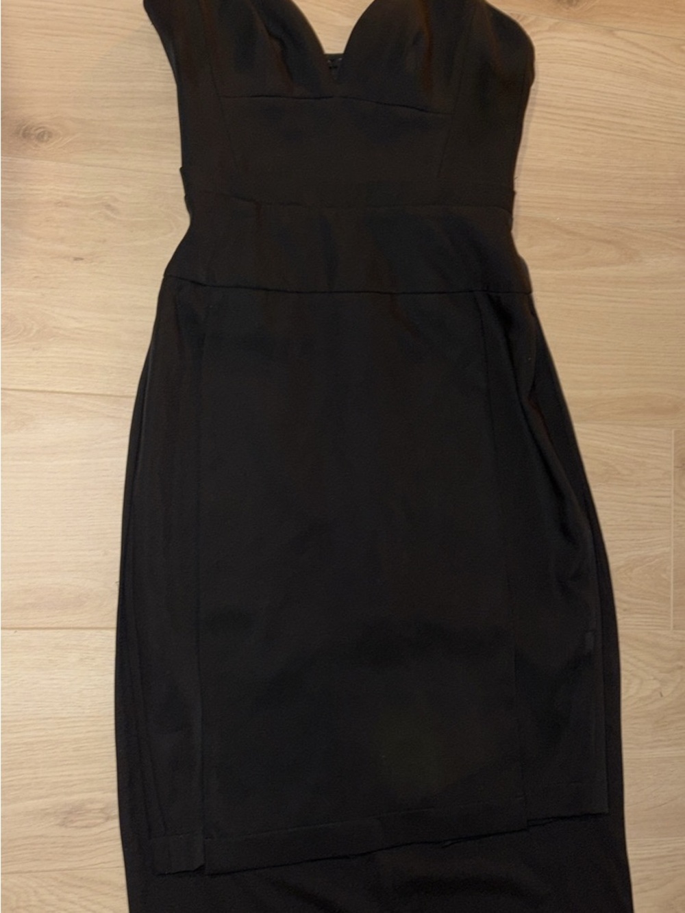 BCBGMAXAZRIA Black Strapless high low Dress